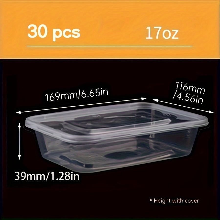 10-30 Pack Clear Plastic Food Storage Containers with Lids, Leak-Proof, Microwave Safe