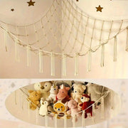 Boho Chic Plush Hammock Hanging Net for Stuffed Animals Storage Bedroom Decor