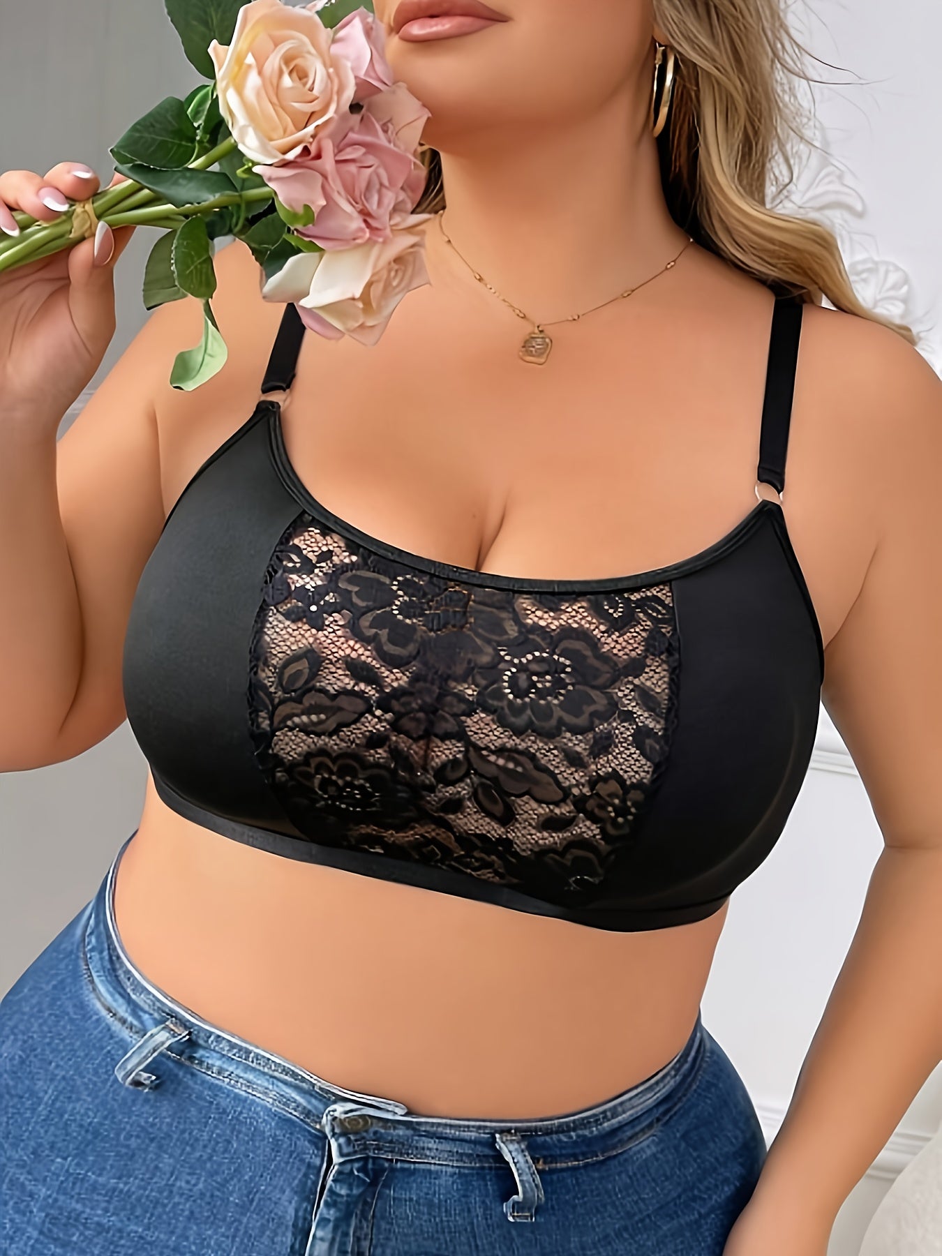 Бюстгальтер для женщин больших размеров из хлопка, комфортный, синий, 1 шт.