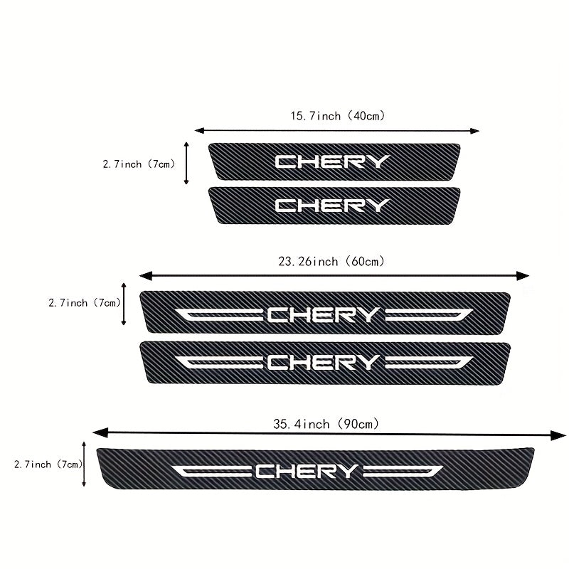 Car Interior Carbon Fiber Threshold Protection Stickers Set for Vehicles