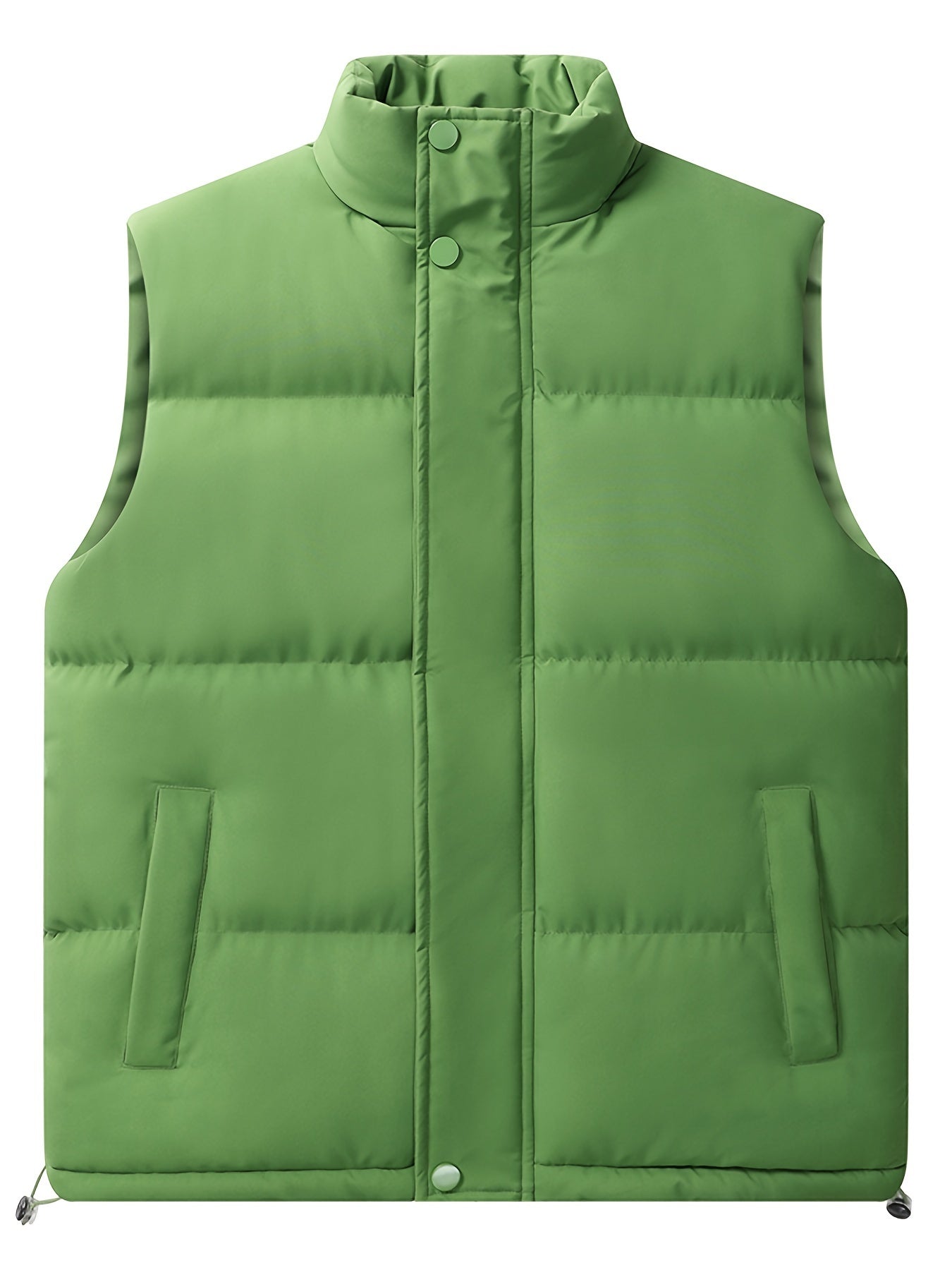 Men's Plus Size Casual Padded Vest with Stand Collar Loose Fit for Fall Winter