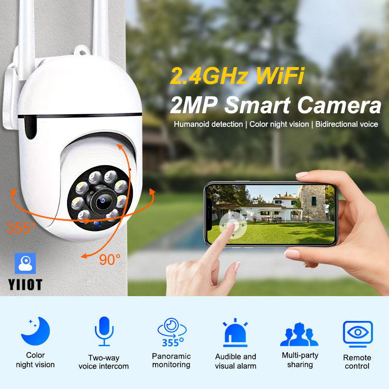 Wireless Security Camera 2MP HD WiFi IP Camera with Motion Detection Night Vision PTZ Two-Way Audio