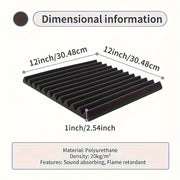 Acoustic Foam Panels 52 Pieces Fire Resistant Soundproofing Studio 2.54cm x 30.48cm