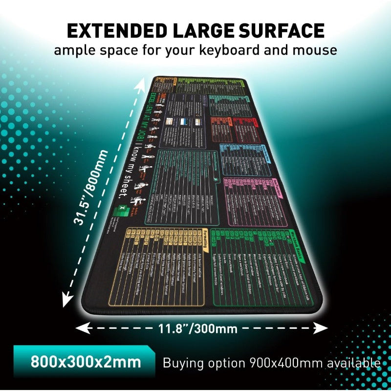 XL sichqoncha padini Excel qisqa tugmalari bilan - sirpanmaydigan tikilgan chekkalar