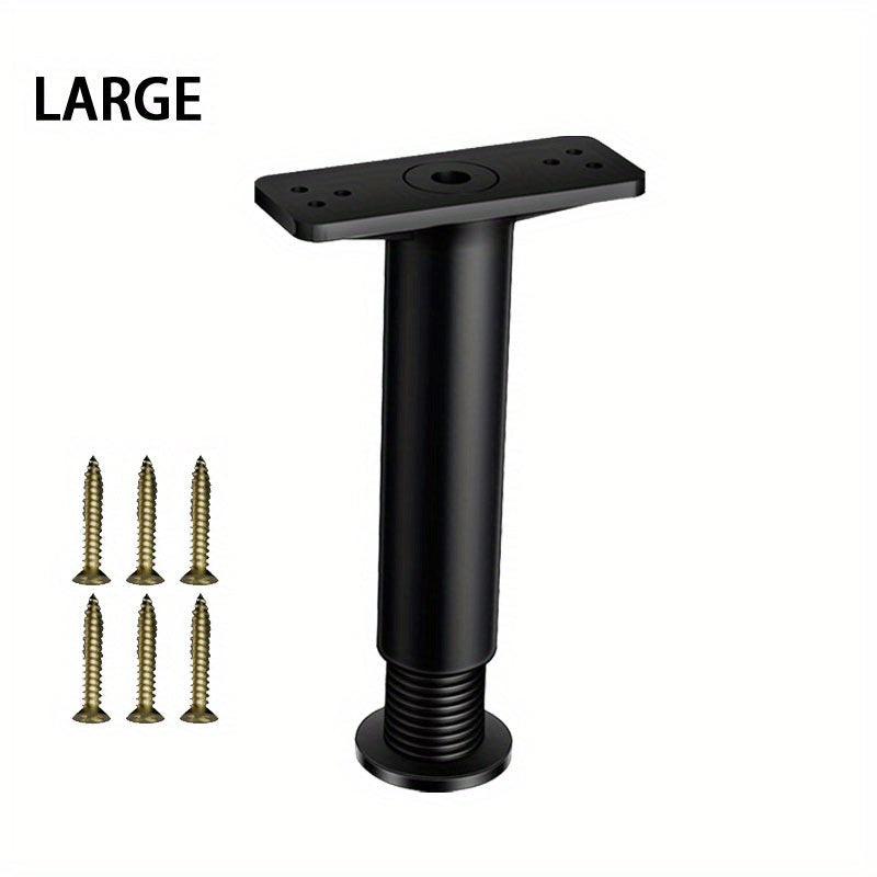 Одна регулируемая черная ножка для мебели - 1 шт., обеспечивает регулировку высоты для кроватей, диванов, столов и шкафов.
