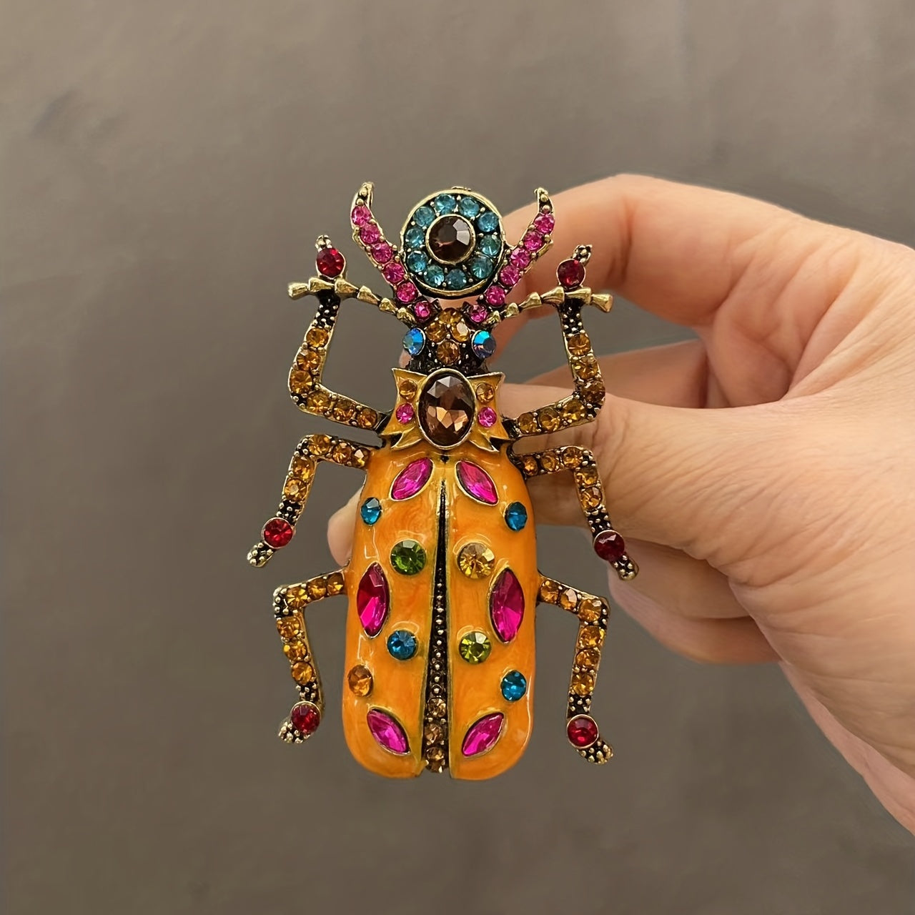 Sparkling Rhinestone Spider Brooch for Hats Scarves and Pants