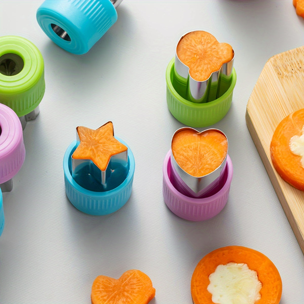 Fruit and Vegetable Cutting Mold Set, Stainless Steel, 3 or 9 Pieces