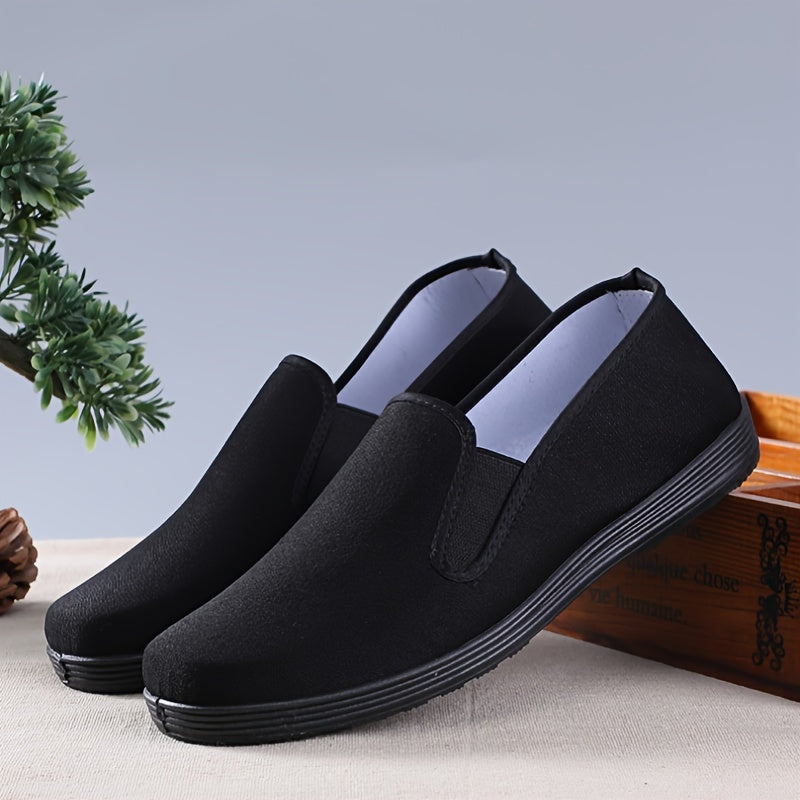 Women's Slip-On Flat Shoes Canvas Comfortable Casual All-Season Black
