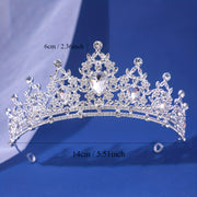 Diadema nupcial corona de boda con cristales de imitación, aros para el cabello, accesorio para vestido