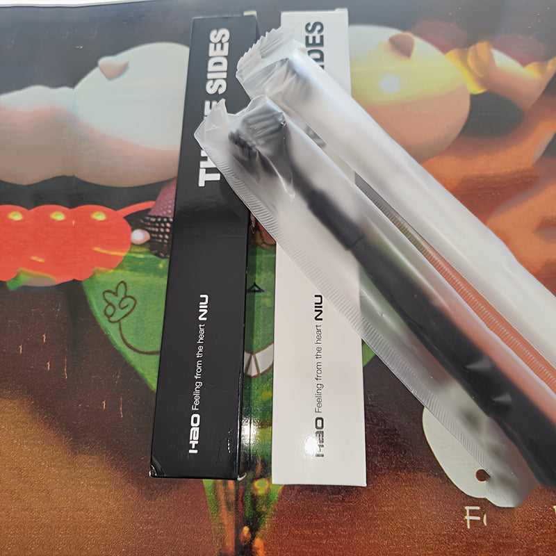 Unisex Adult Compact 3-Sided Toothbrush with Microfiber Bristles for Deep Cleaning