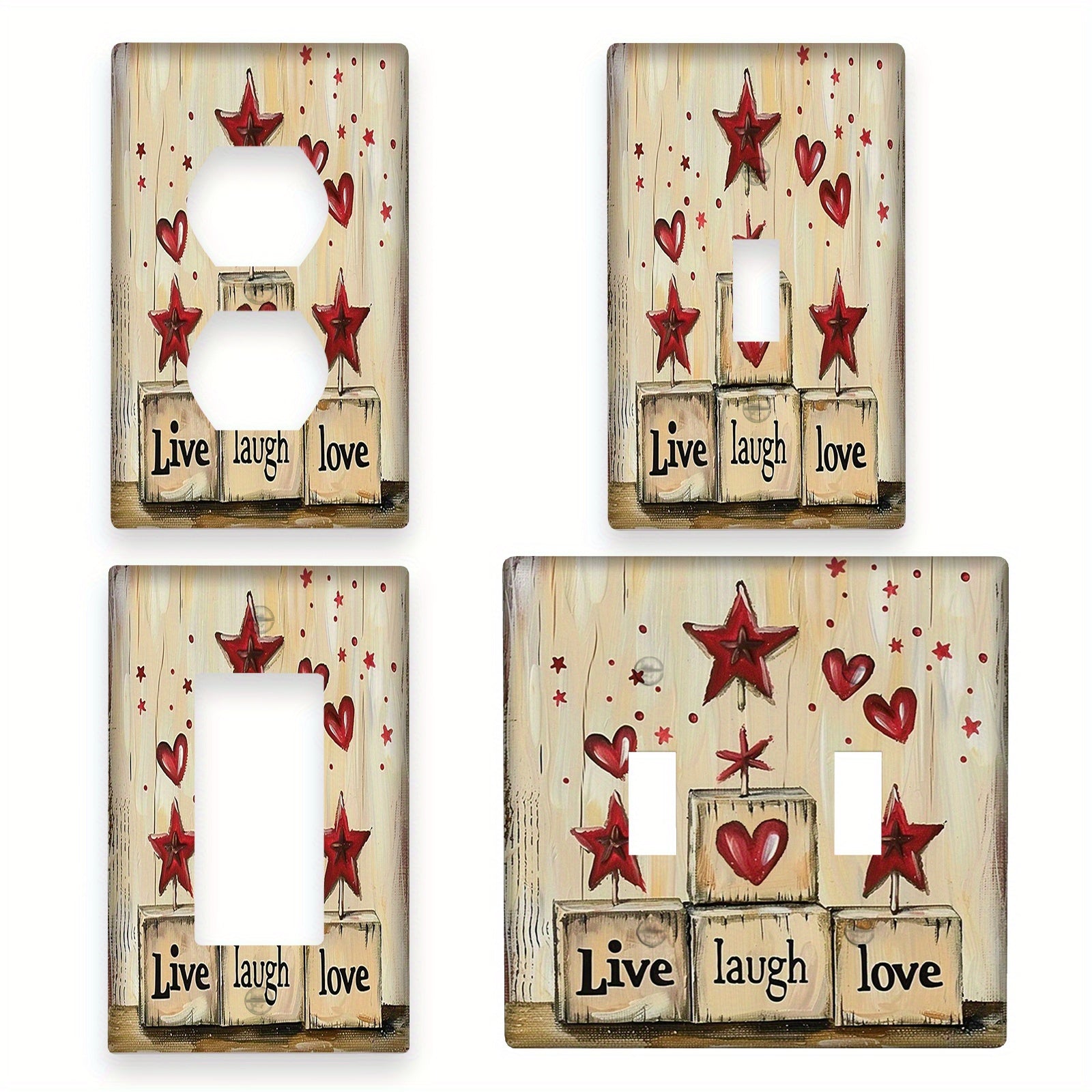 Rustic Star Design Light Switch Panel for Bedroom Bathroom Living Room 1 or 2 Switches
