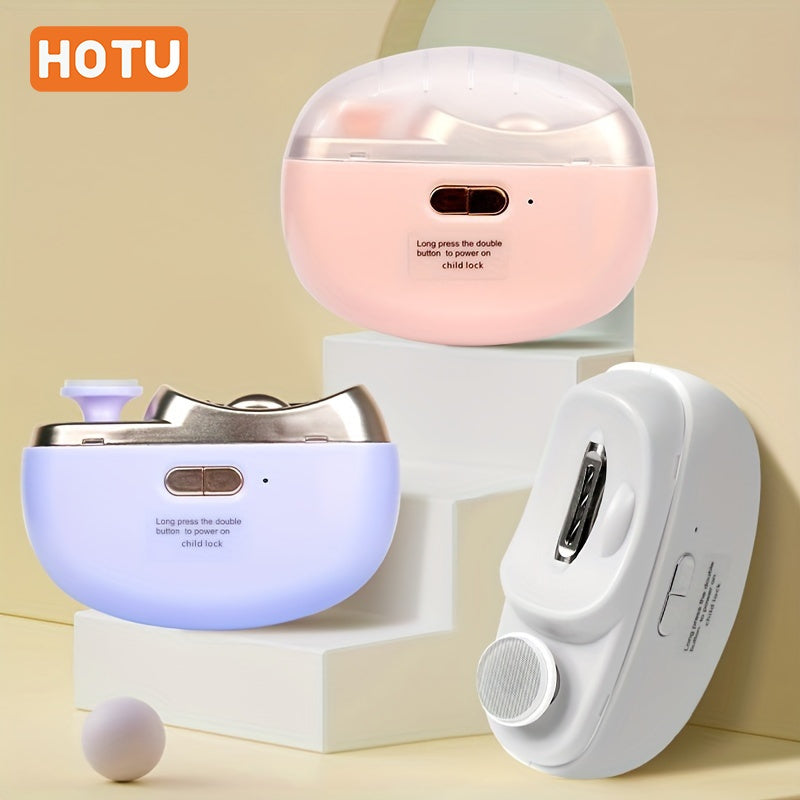 2-in-1 Electric Nail Clipper and Polisher USB Rechargeable Portable with Nail Debris Storage