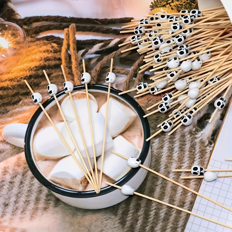 Halloween Skull Cocktail Picks for Party Decorations and Appetizers Set of 50