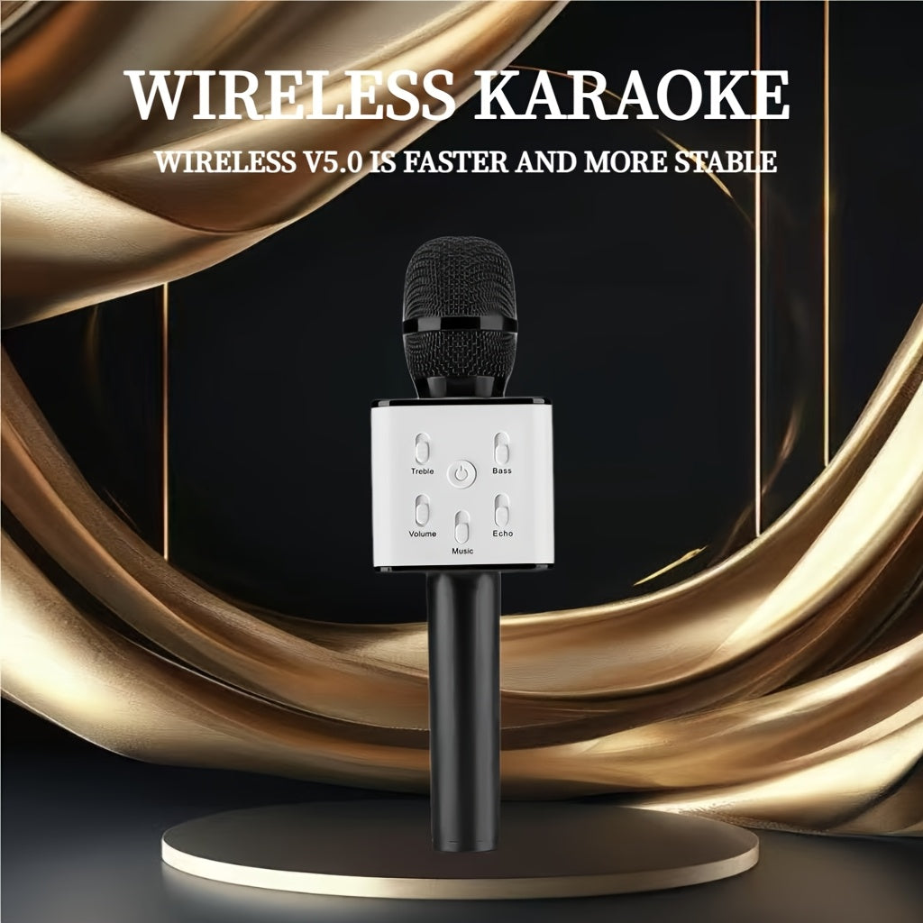 Micrófono de karaoke inalámbrico con batería recargable USB-C de 1200mAh portátil para fiestas