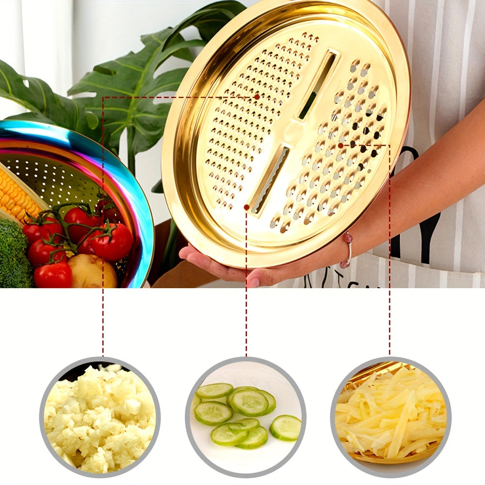 Kitchen Fruit and Vegetable Prep Set with Peeler Slicer Washing Basket