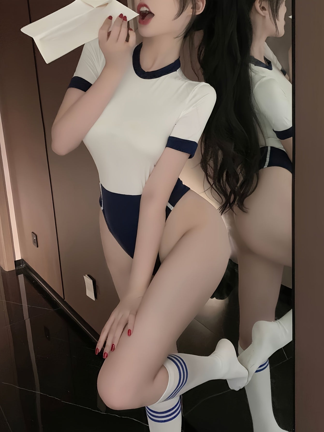 Women's Seductive Lingerie Set with Form-Fitting Shorts and Bodysuit