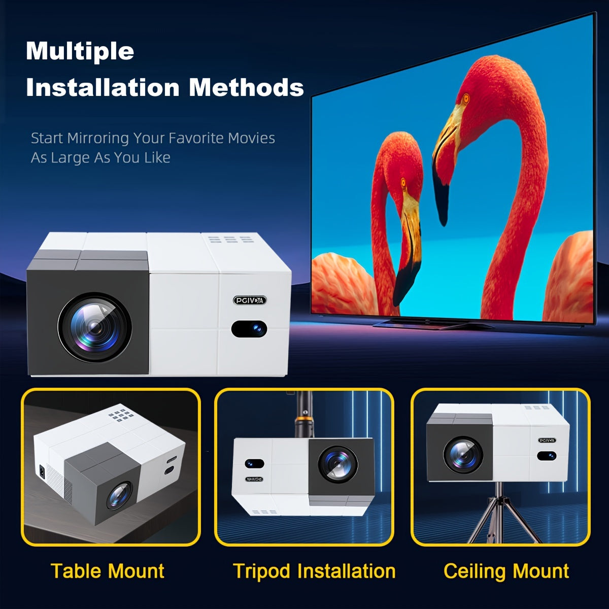 Proyector WiFi Full HD 1080P 500 lúmenes portátil con altavoz incorporado