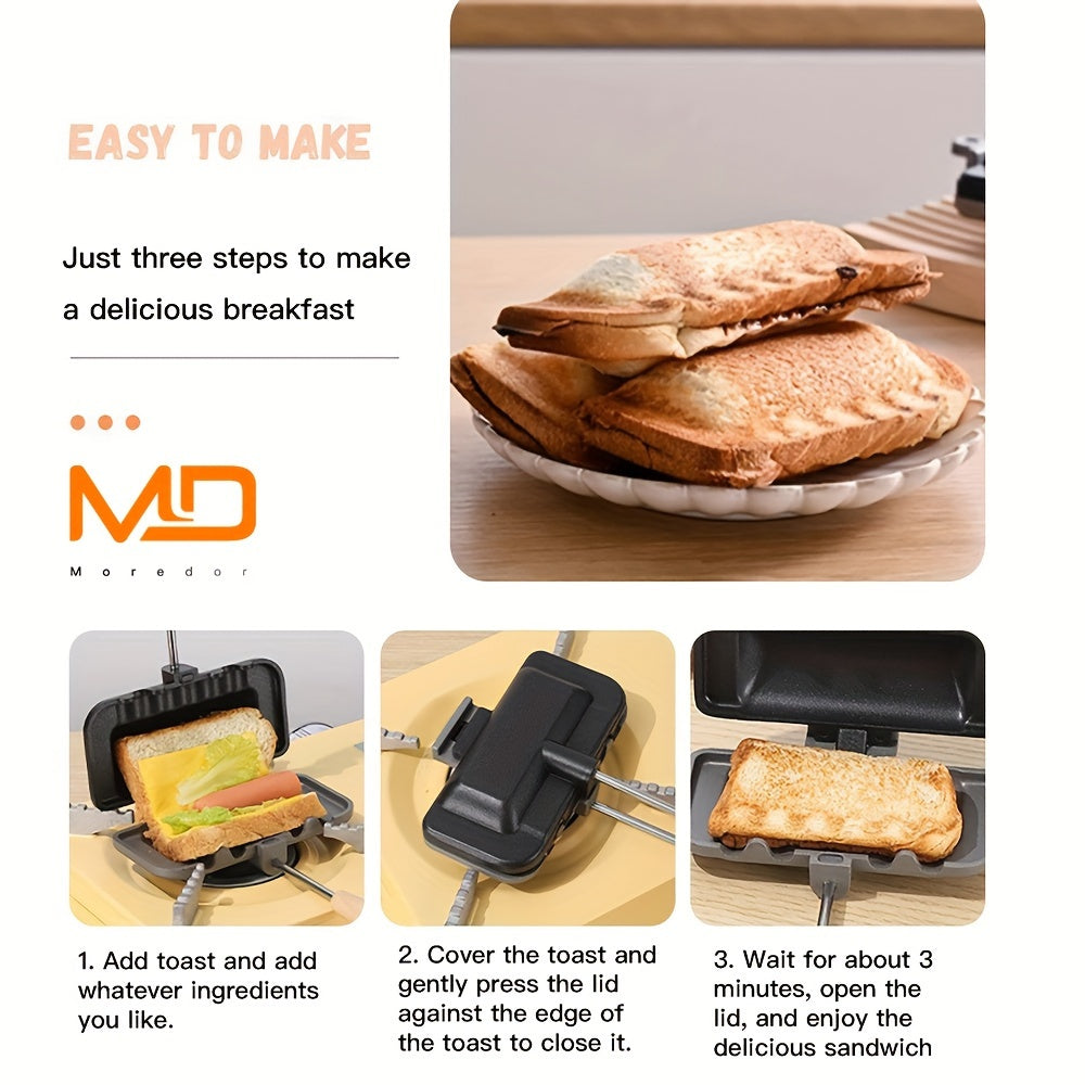 Double Sided Non-Stick Sandwich Maker for Breakfast, Paninis, Waffles
