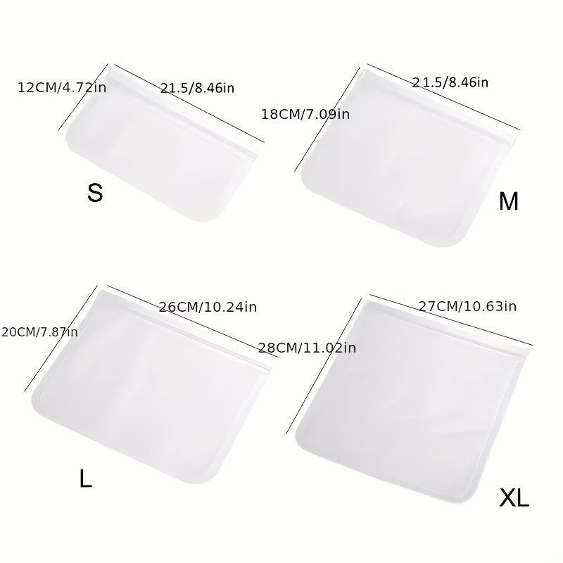 Qayta ishlatiladigan Silikon Oziq-ovqat Paketlari, tomchilarni oldini oluvchi, turgʻun, muzlatgich uchun paketlar, BPA bepul, sendvich uchun tushlik saqlash