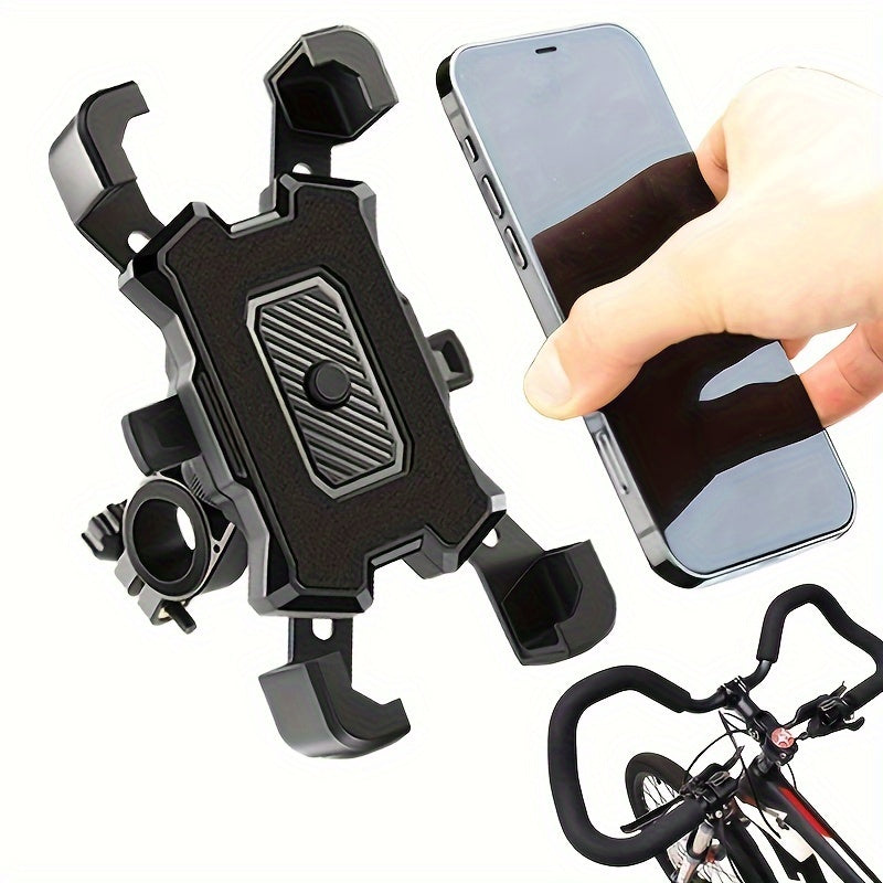 Motorcycle Phone Holder with Automatic Lock Four Claw Handlebar Mount for Bike