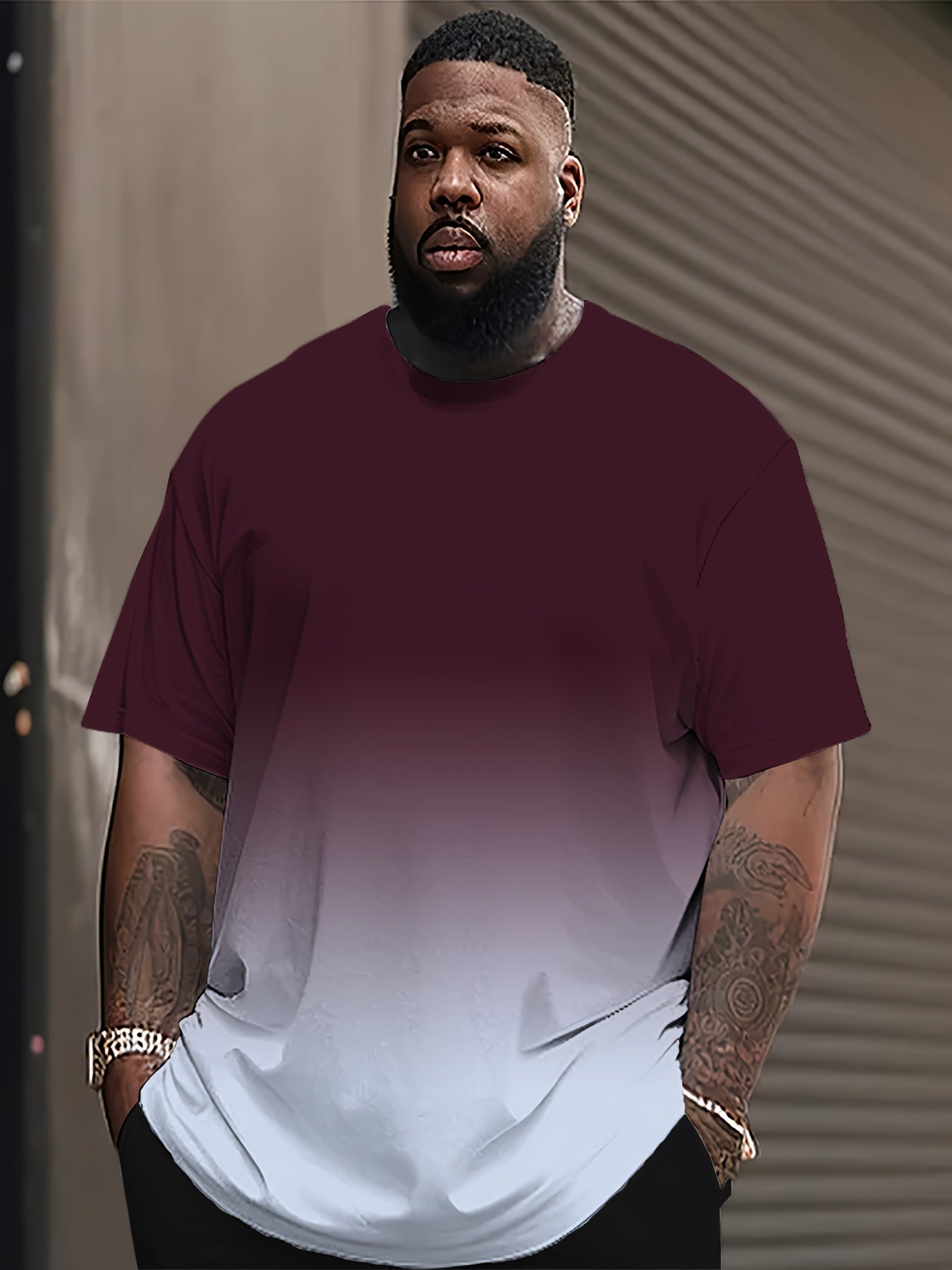 Мужская футболка с градиентным цветным принтом и короткими рукавами для повседневных прогулок и активного отдыха