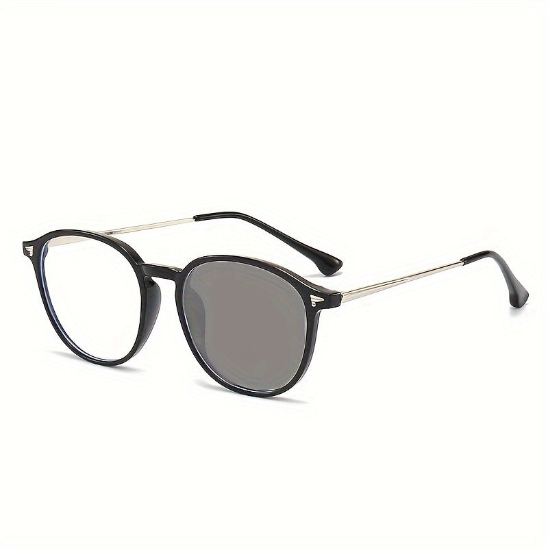 Anti-Blue Light Flat Glasses Frame Ultra-Light Oval Color-Changing