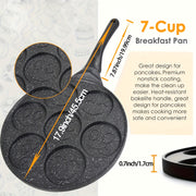 Non-Stick Pancake Pan with 7 Face Molds Aluminum Alloy Easy to Clean