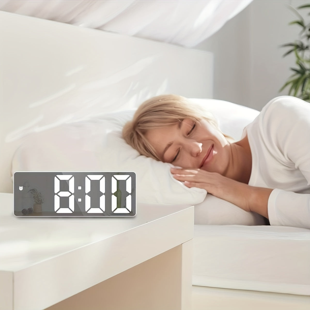 Digital Alarm Clock with Snooze and Brightness Control for Bedroom