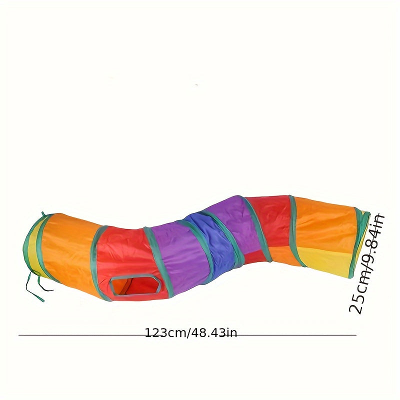 Foldable Fabric Cat Maze Tunnel for Indoor Play Exercise Hideaway