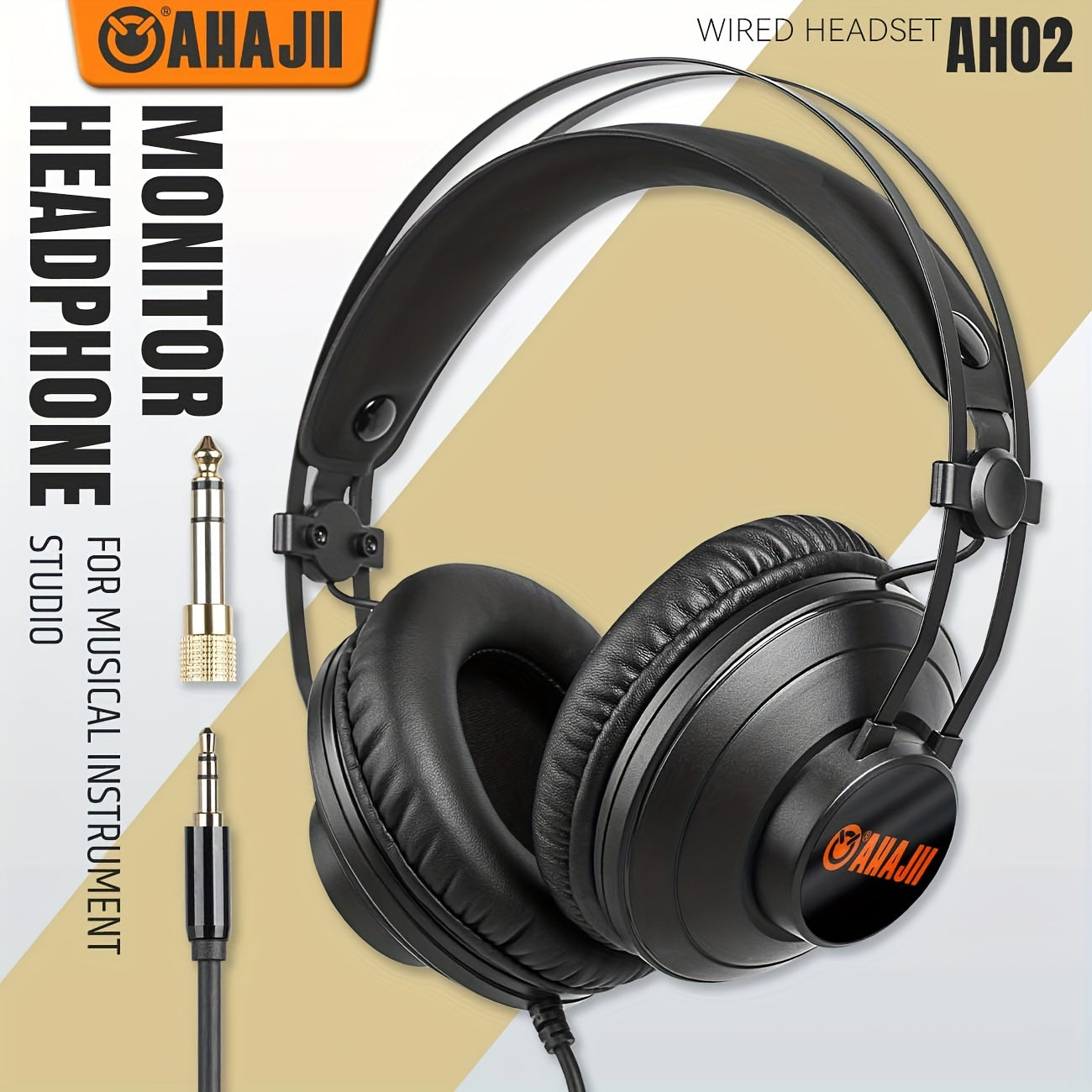Wired Studio Monitor Headphones Noise Cancelling Hi-Fi Sound Detachable Cables for Recording DJ Podcast