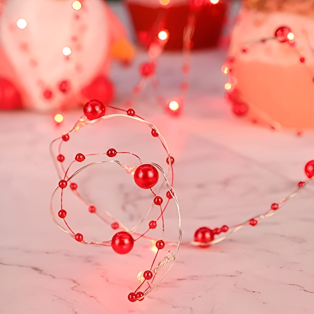 Warm White Pearl String Lights 20/50 LED Battery Operated Fairy Lights for Bedroom Wedding Decor
