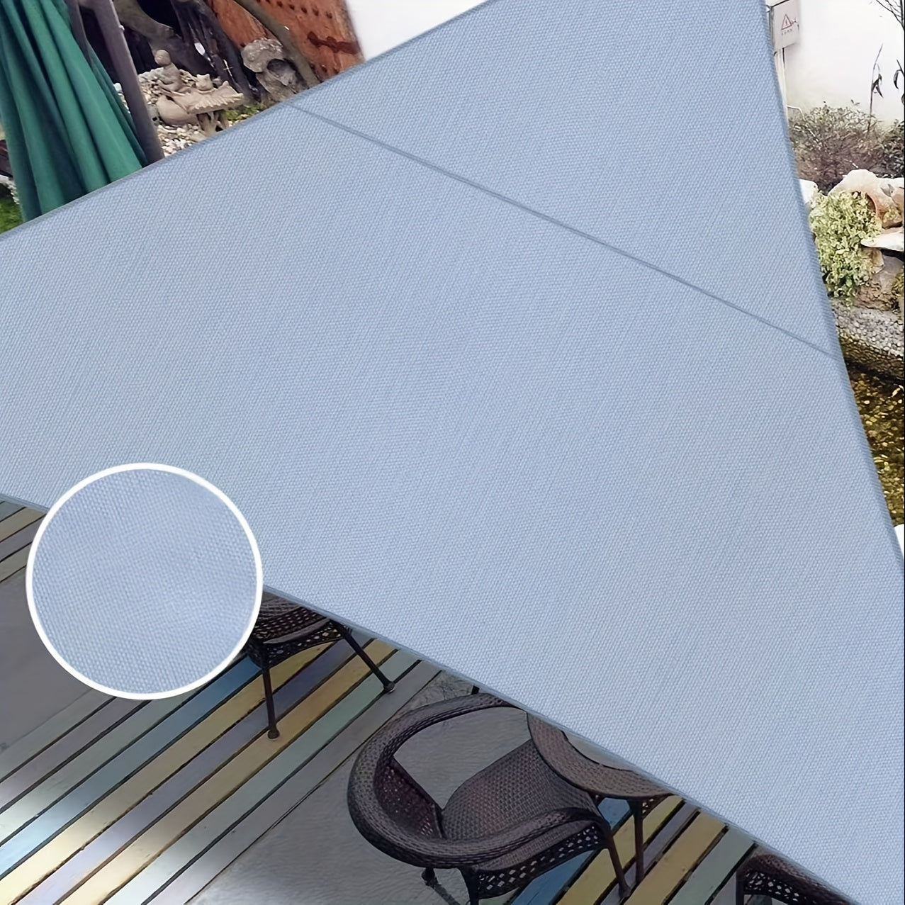 Heavy-Duty Solution-Dyed Polyester Sun Shade Sail Triangular Canopy UV Block Outdoor Garden