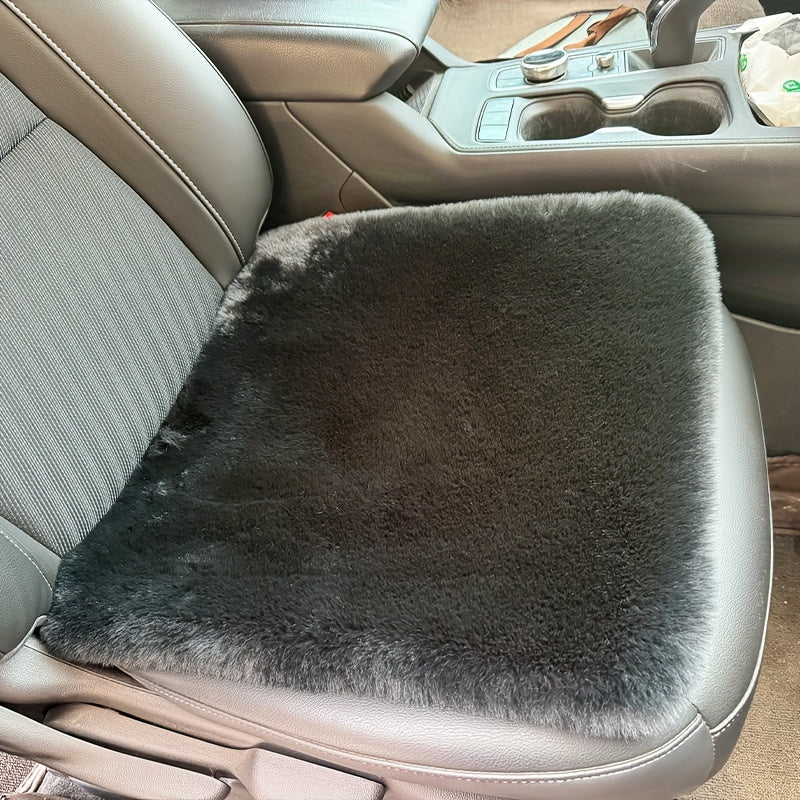 Winter Car Seat Mat Plush Knit Rectangular Soft Warm Seat Cover