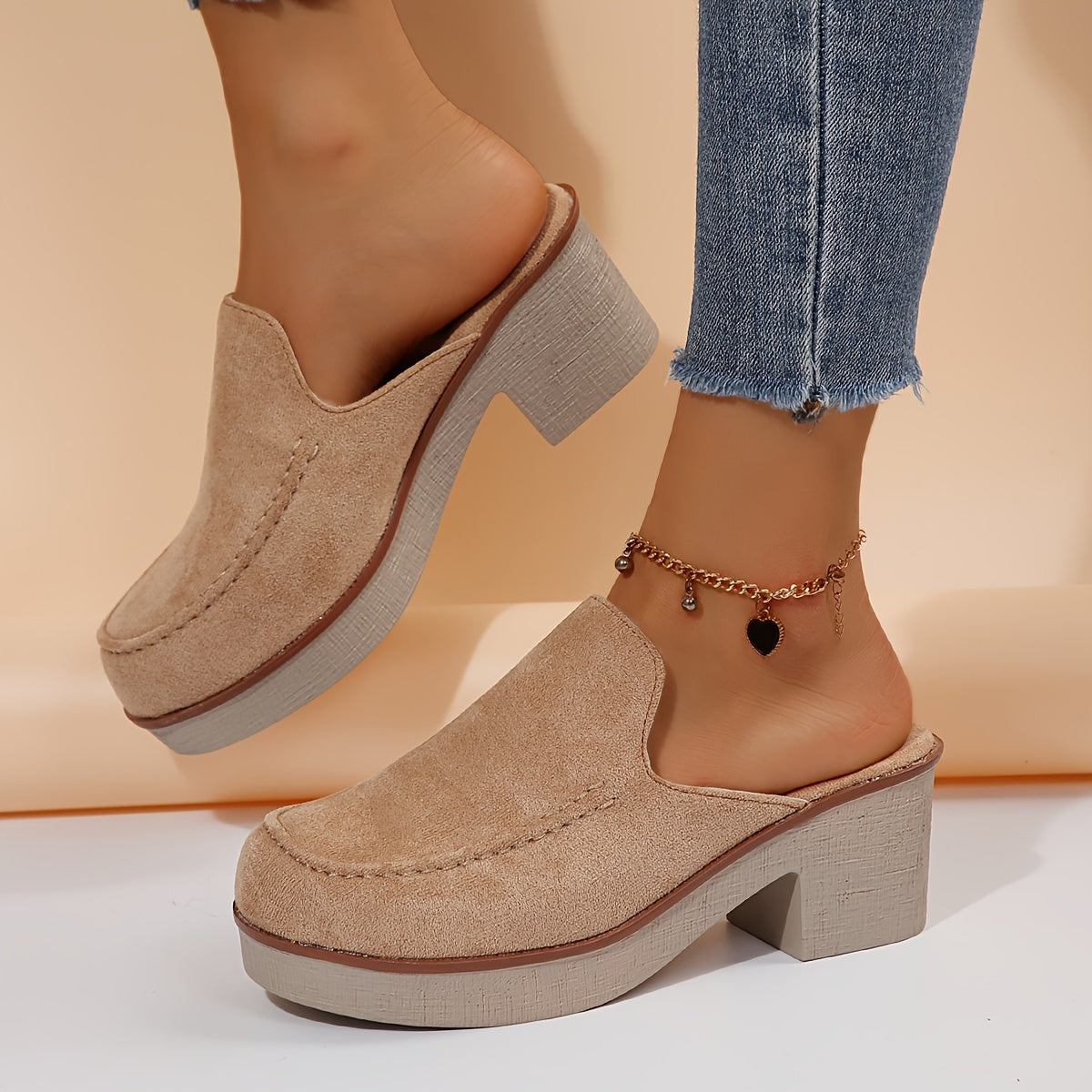 Women's Slip-On Loafers Breathable Fabric Solid Color Casual Shoes