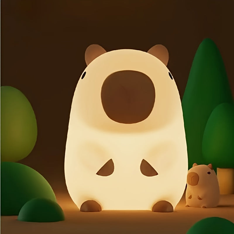 Cartoon Capybara Night Light USB Rechargeable Touch Lamp for Bedroom