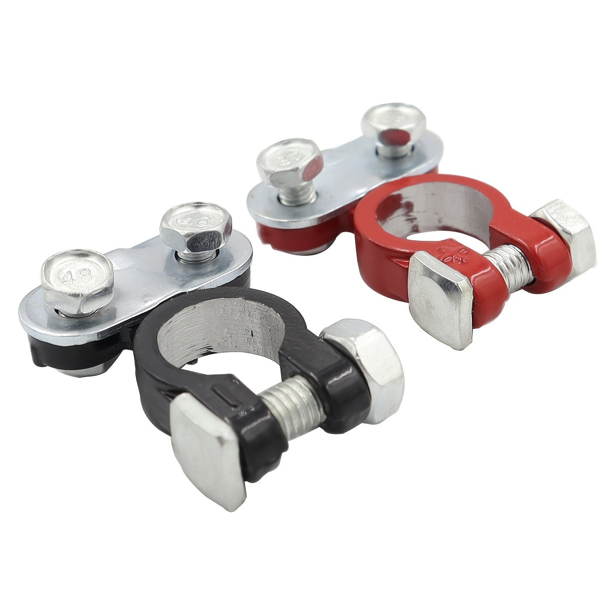 2 Pairs Heavy Duty Battery Terminal Clamps for Car Boat Truck in Alloy