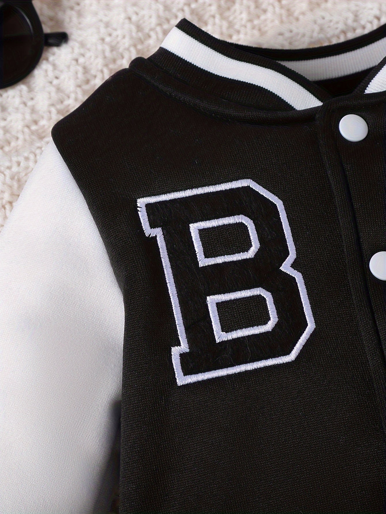 Baby Boys' Fall Winter Baseball Jersey Set with Letter Pattern Coat Top and Pants