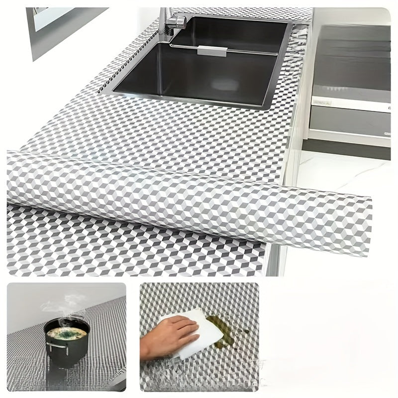 Self-Adhesive Hexagon Kitchen Film Waterproof Oil-Resistant for Countertops and Cabinets