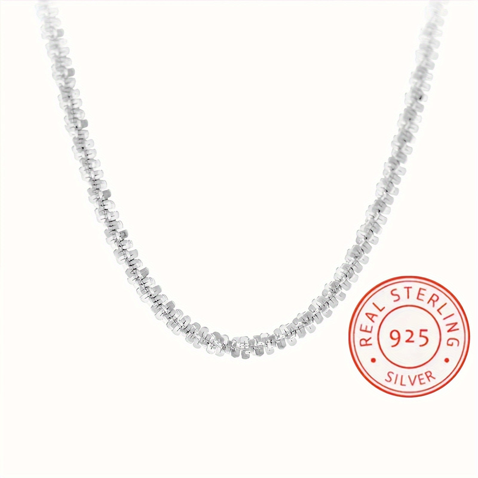 Sterling Silver Necklace Sparkle Jewelry for Weddings and Parties Lightweight Glamorous Design
