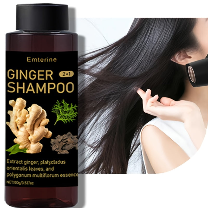 Champú herbal de jengibre para cabello normal, limpieza profunda, volumen, nutrición, 100g