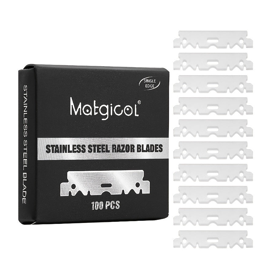 Мужские лезвия для бритвы с одним лезвием из нержавеющей стали, 100 штук, точное бритье