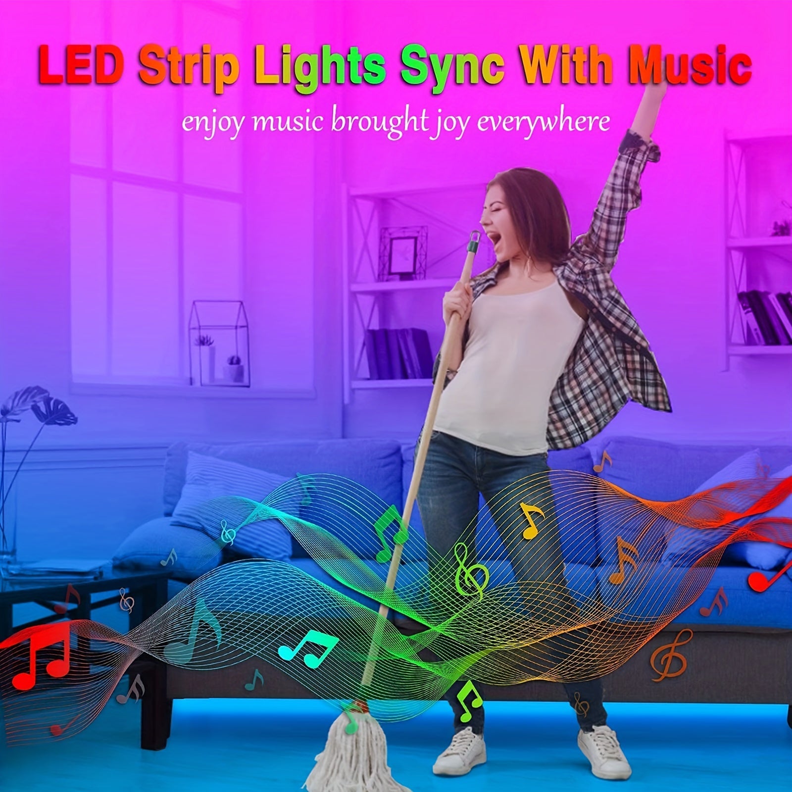 LED Strip Lights RGB Dimmable USB Music Sync Timer for Bedroom Game Room Decor