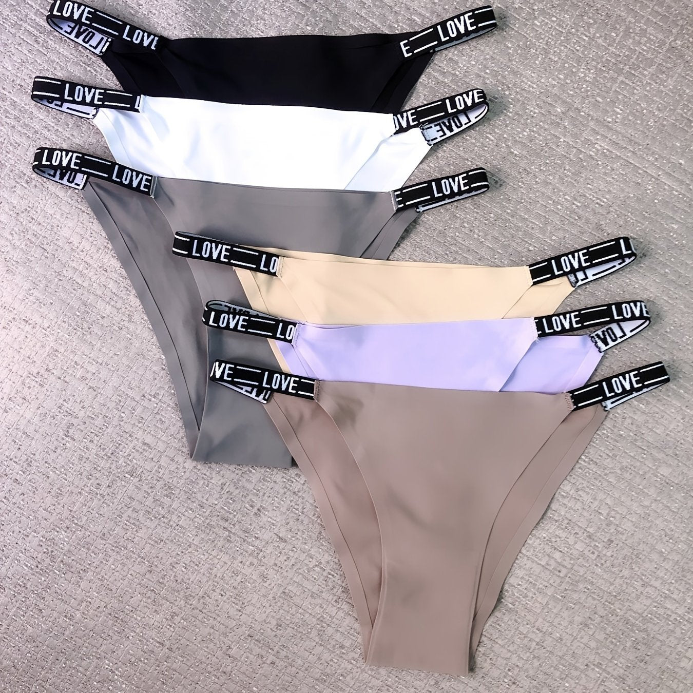 Women Seamless Thong Panties 6-Pack Breathable Nylon Comfortable Underwear