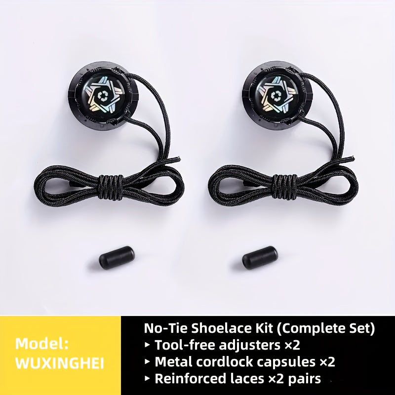 Unisex No-Tie Shoelace Locks Rotating Fasteners for Sports Outdoor Shoes