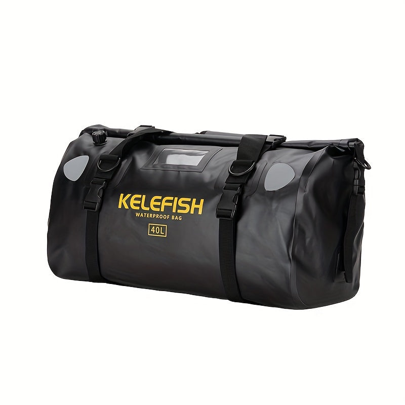 Waterproof Motorcycle Dry Bag 66L Durable PVC Reflective Black Carbon Fiber