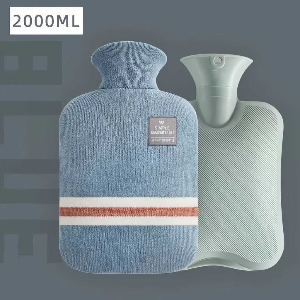 Large 2L Hot Water Bottle with Removable Knitted Cover for Neck and Shoulder Pain Relief Multiple Colors