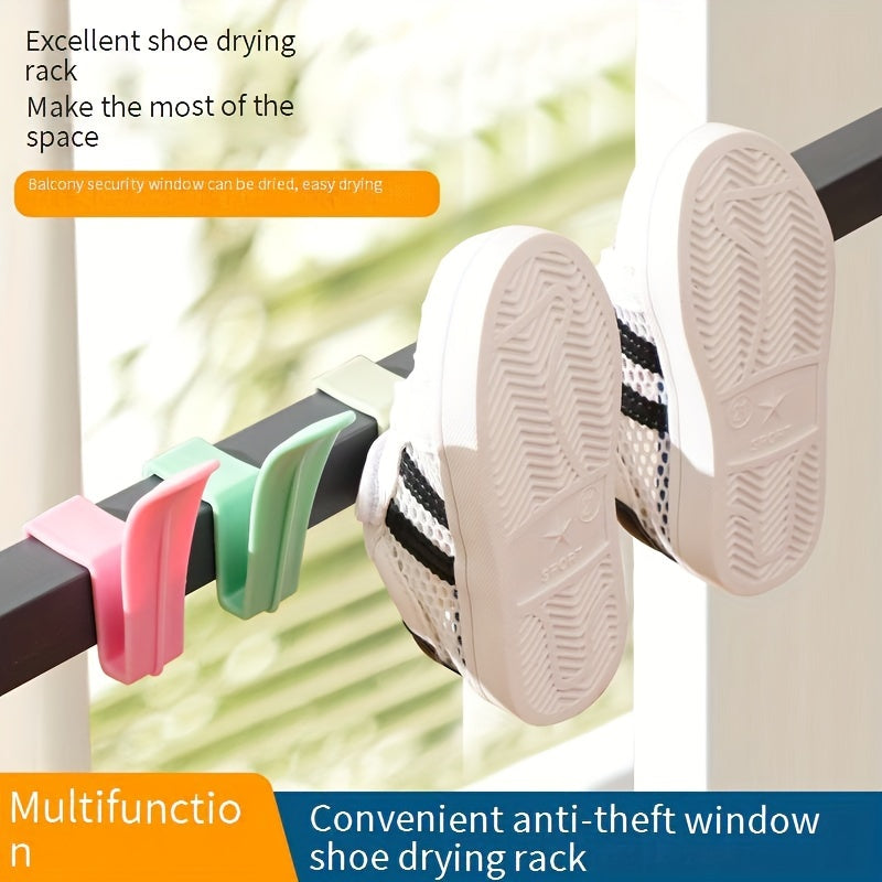 Estante de secado de zapatos de montaje en pared con resistencia al viento para balcón y almacenamiento de zapatos