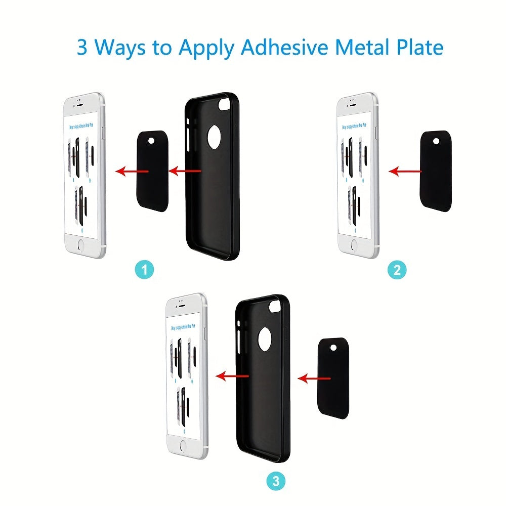 Universal Magnetic Car Phone Mount With Metal Plate and Disk Sticker Holder