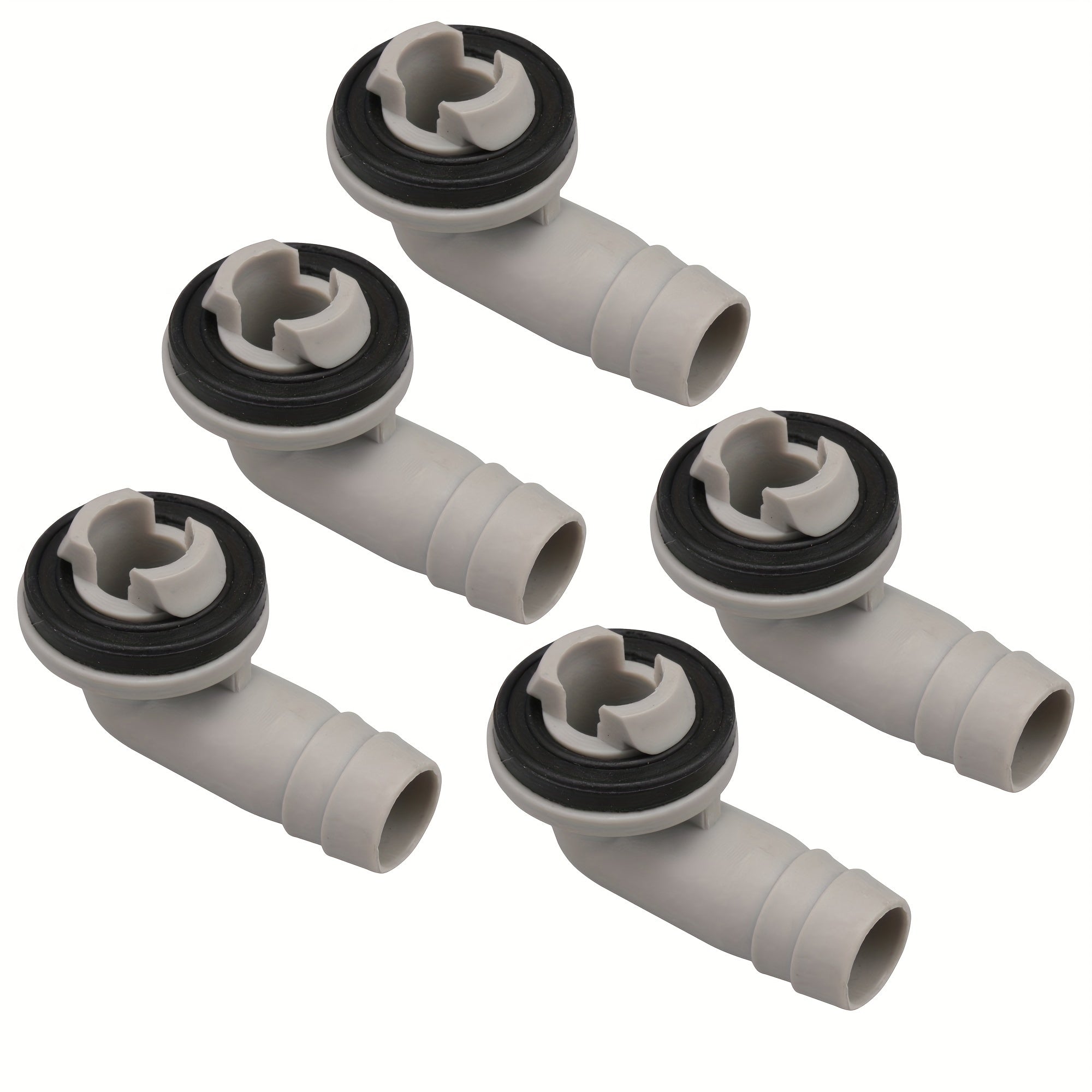 5pcs PVC Air Conditioner Drain Hose Connectors Leak-Proof Gray Black 15mm