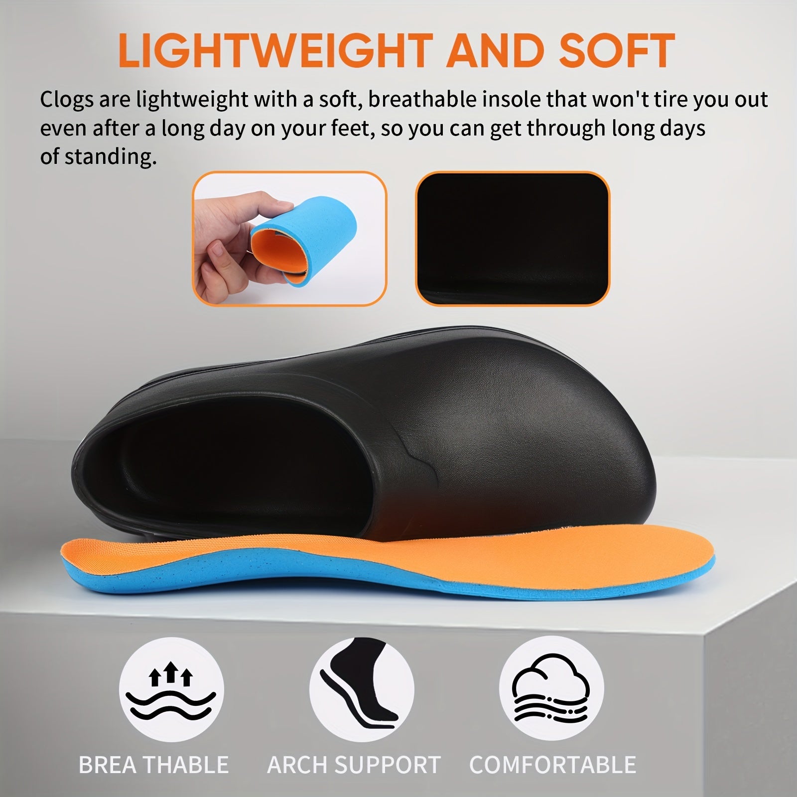 Women's EVA Work Shoes Lightweight Safety Gardening Chef Shoes